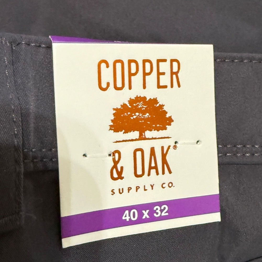 NWT Copper & Oak Supply Co Mens Gray Tech Pants 40x32 Straight Leg 1897586 - Picture 3 of 7